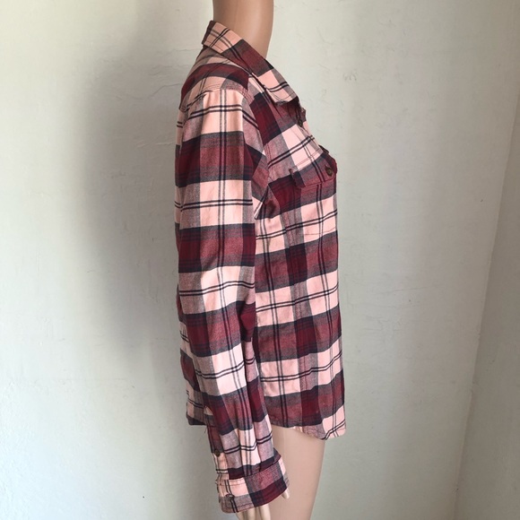 Plaid Button-Up Shirt - Red and Pink - Picture 3 of 16
